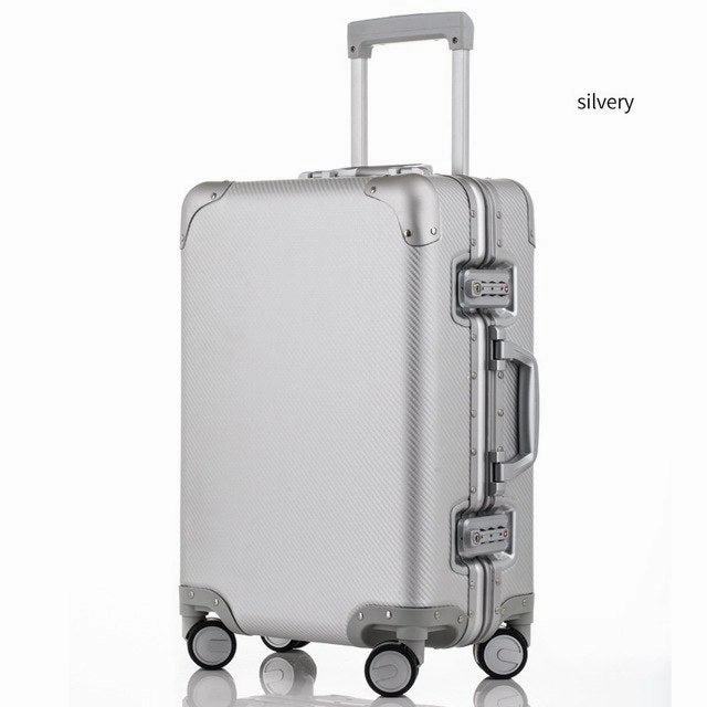 100% High Quality Aluminum Alloy Rolling Luggage Spinner Suitcases Wheel 20 Inch Men Business Carry