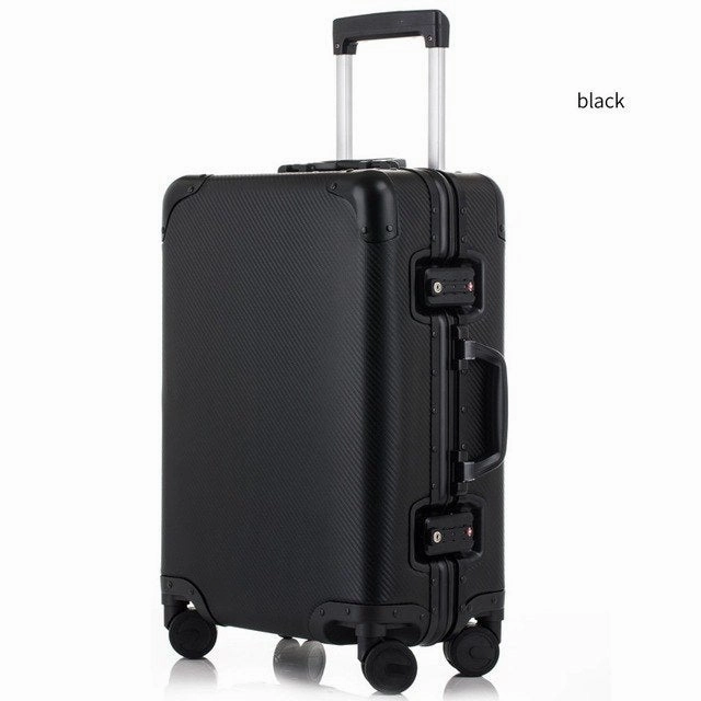 100% High Quality Aluminum Alloy Rolling Luggage Spinner Suitcases Wheel 20 Inch Men Business Carry