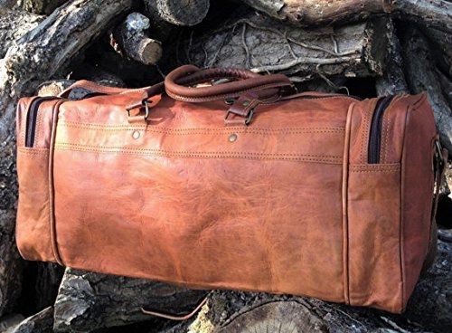 25 Inch Large Leather Duffel Travel Duffle Gym Sports Overnight Weekender Bag