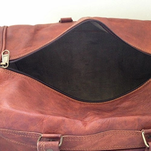 25 Inch Large Leather Duffel Travel Duffle Gym Sports Overnight Weekender Bag