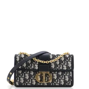 30 Montaigne Chain Flap Bag Oblique Canvas East West