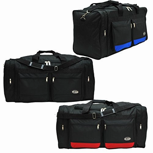 30-Inch Two-Tone Sports Duffel Bag/Travel Duffel/ In 3 Colors (Black/Blue)