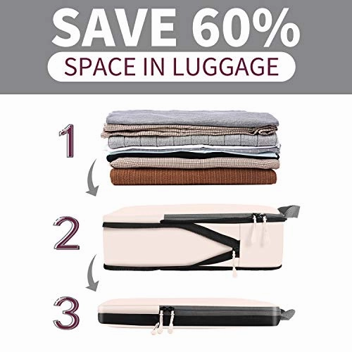 4 Set Compression Packing Cubes Travel Expandable Packing Organizers