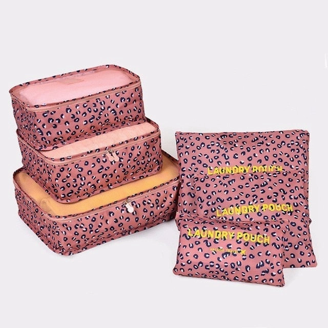 6PCS/Set High Quality Oxford Cloth Travel Mesh Bag In Bag Luggage Organizer Packing Cube