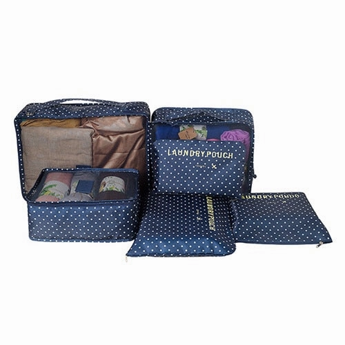6Pcs/set Travel Bags Women Clothes Cosmetic Sorting Storage Pouch Portable Packing Cube Organizer