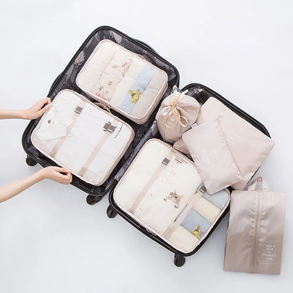 7Pcs/Set Travel Storage Bags Shoes Clothes Toiletry Organizer Waterproof Luggage Pouch Kits