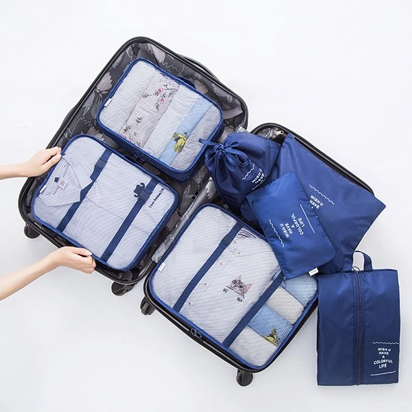 7Pcs/Set Travel Storage Bags Shoes Clothes Toiletry Organizer Waterproof Luggage Pouch Kits