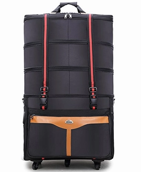 Ailouis 36 Inch Expandable Extra Large Wheeled Travel Duffel Luggage Bag (Black B)