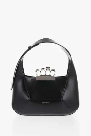Alexander Mcqueen Saffiano Leather Hobo Bag With Jewellery Closure