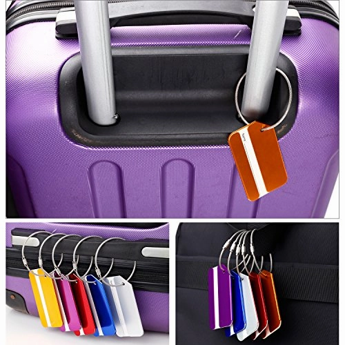 Aluminum Luggage Tags Holders, Luggage Baggage Identifier by LouisJoeYu(Purple-5)