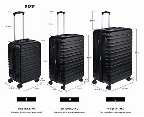 Amazonbasics Hardside Spinner Luggage - 20-Inch Carry-On/Cabin Size, Black