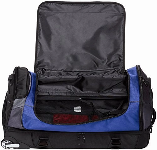 Amazonbasics Ripstop Wheeled Duffel, Blue