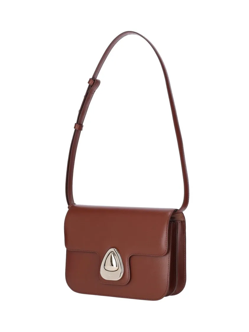 Astra" Small Brown Shoulder Bag