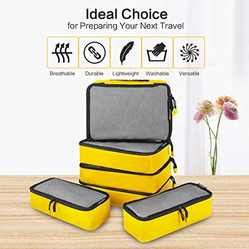 BAGAIL 6 Set Net Packing Cubes Multi-Functional Luggage Packing Organizers for Travel Accessories