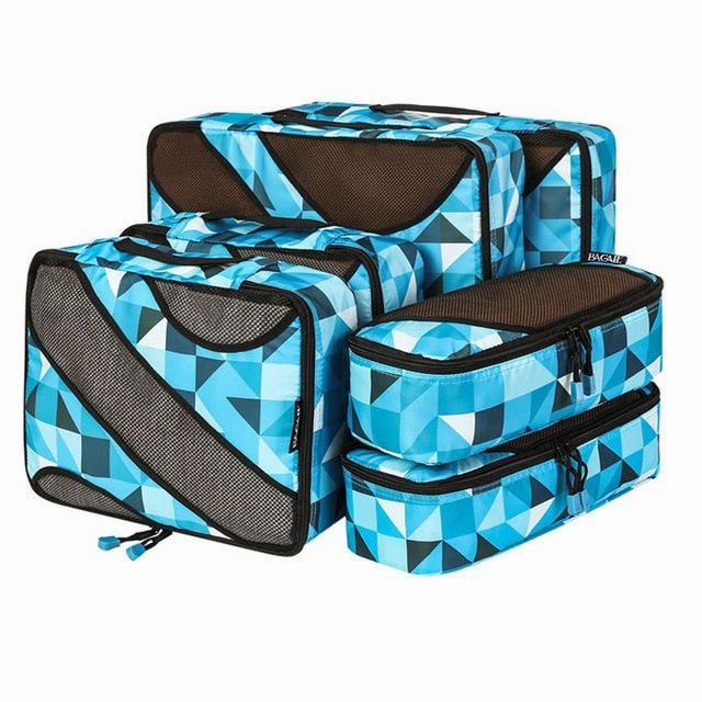 Bagail 6 Set Packing Cubes,3 Various Sizes Travel Luggage Packing Organizers Bag
