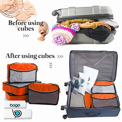 bago 4 Set Packing Cubes for Travel - Luggage & Suitcase Organizer - Cube Set