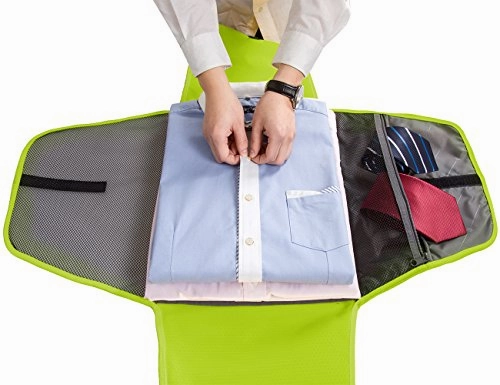 BAGSMART 17" Packing Folder Anti-wrinkle Travel Garment Bag Luggage Organizer, Green