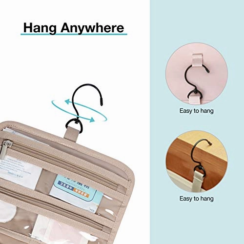 BAGSMART Toiletry Bag Hanging Travel Makeup Organizer with TSA Approved Transparent Cosmetic Bag Makeup Bag for Full Sized Toiletries, Medium-Teal