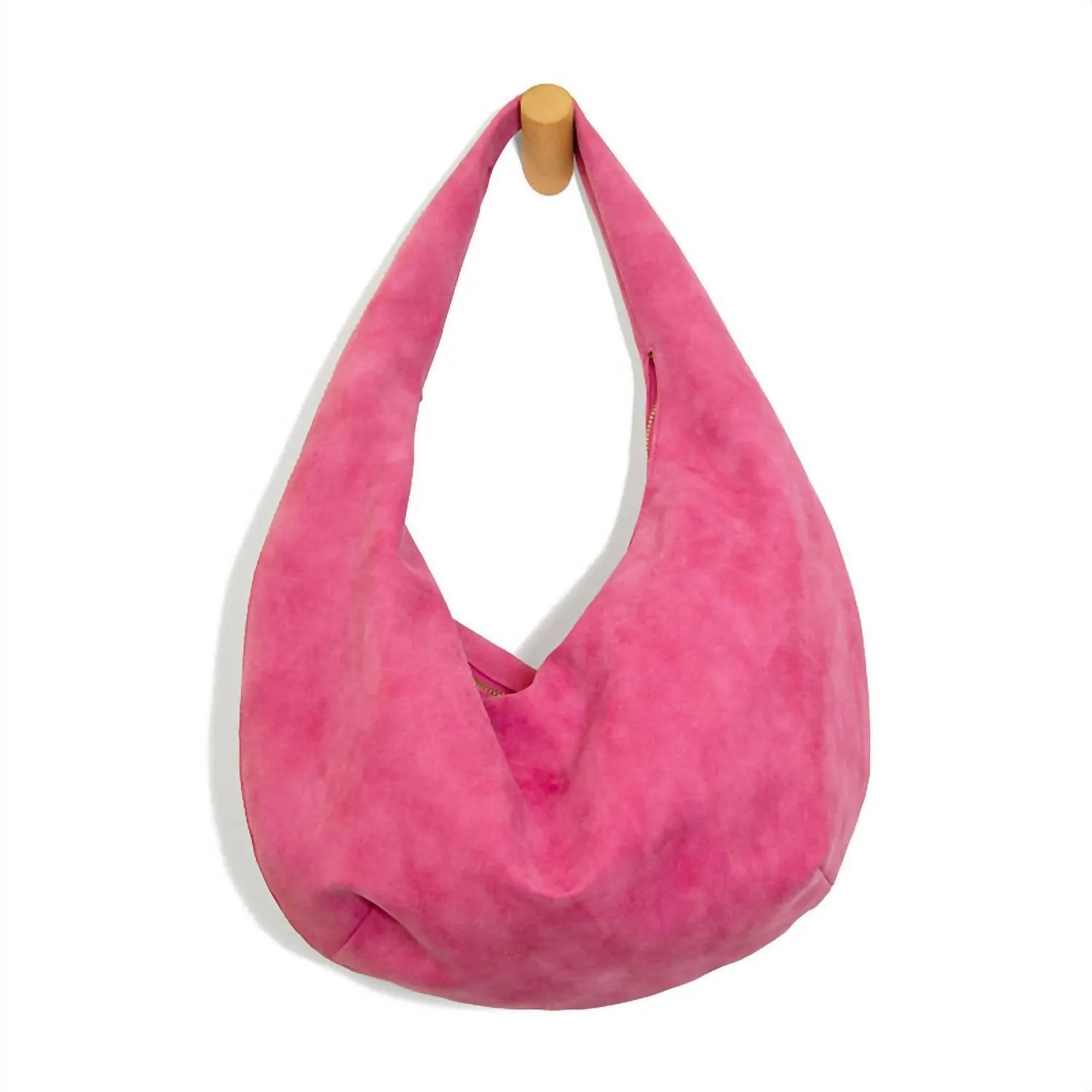 Bianca Crescent Shoulder Bag In Fuchsia
