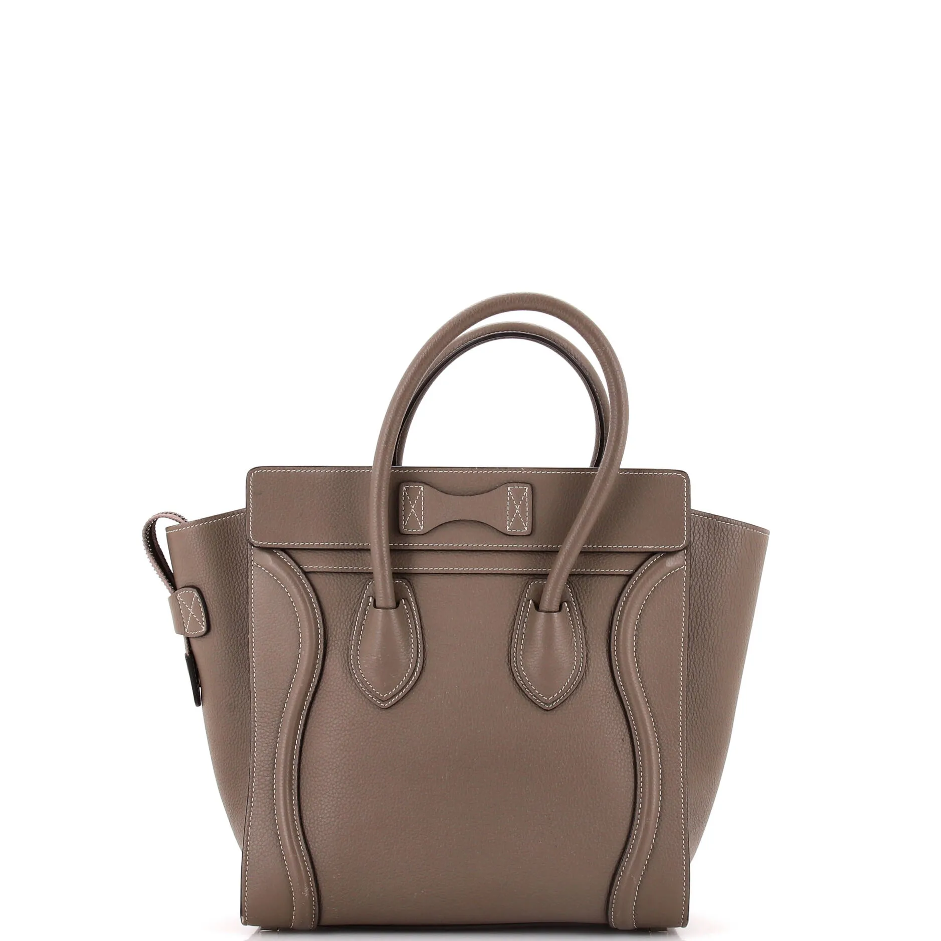 Bicolor Luggage Bag Leather Micro