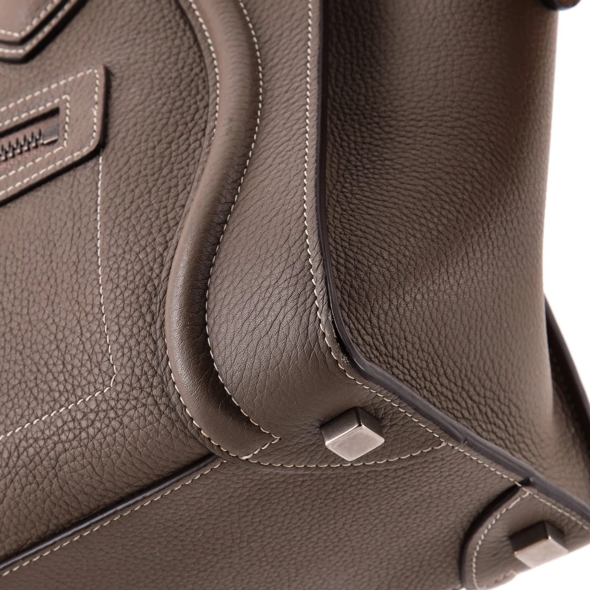 Bicolor Luggage Bag Leather Micro
