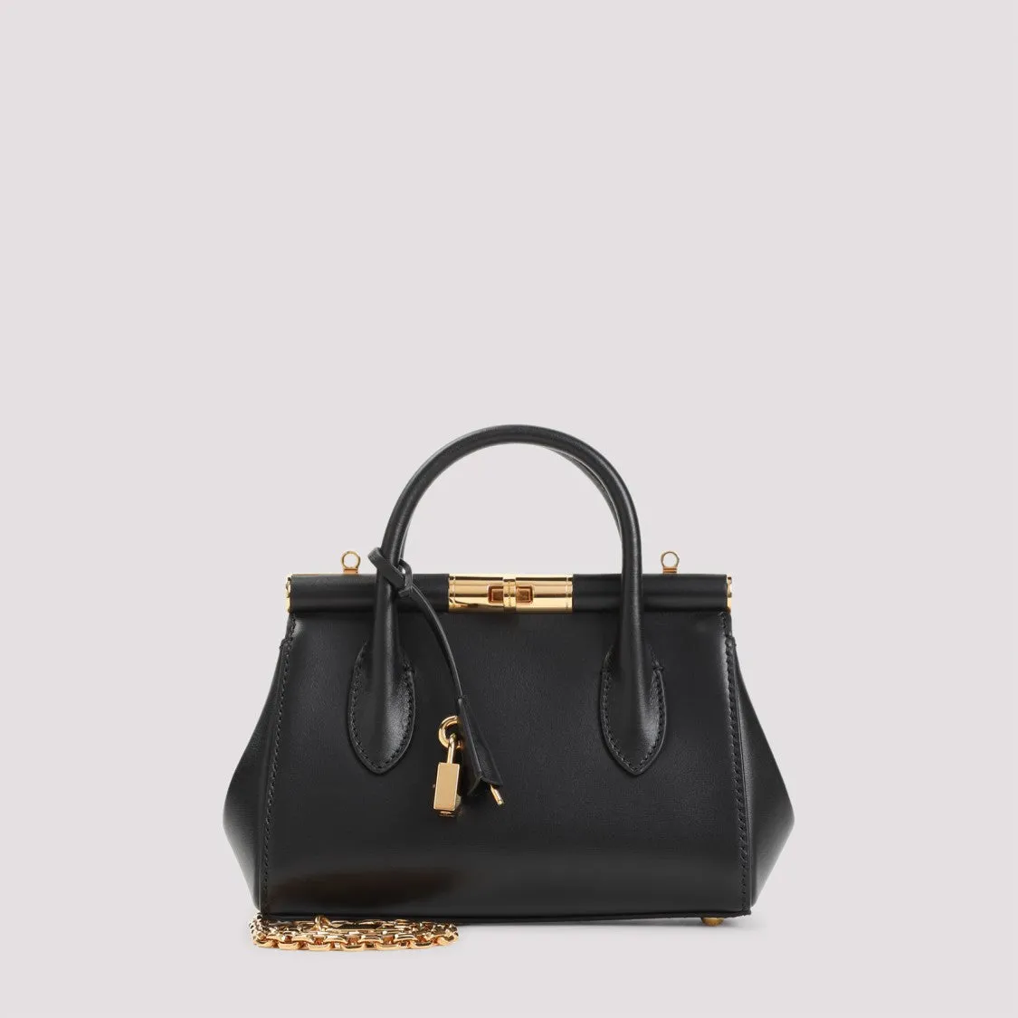 Black Calf Leather Handbag