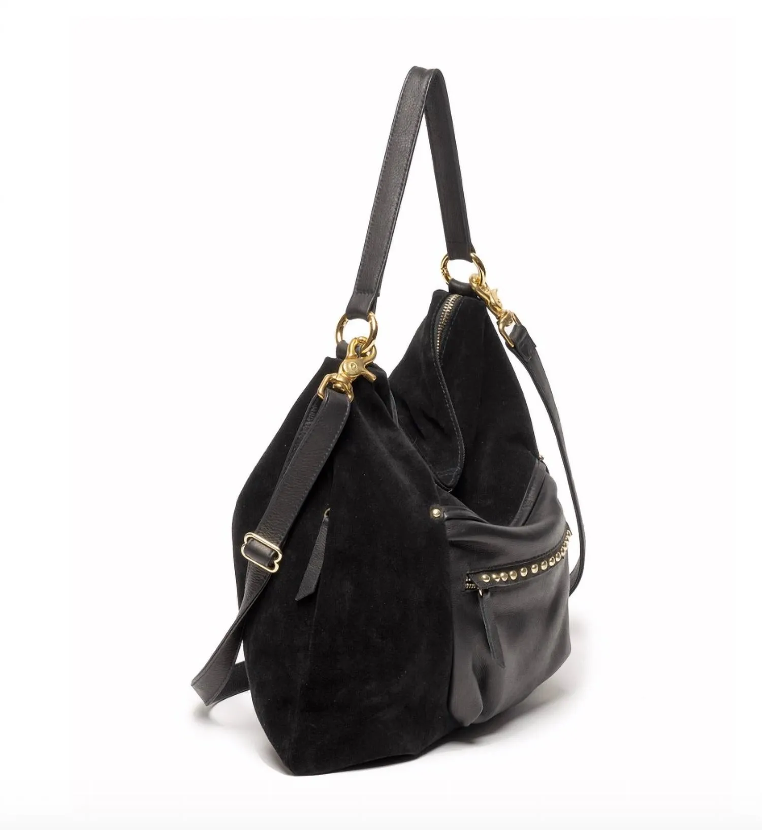 Black Suede Hobo Bag