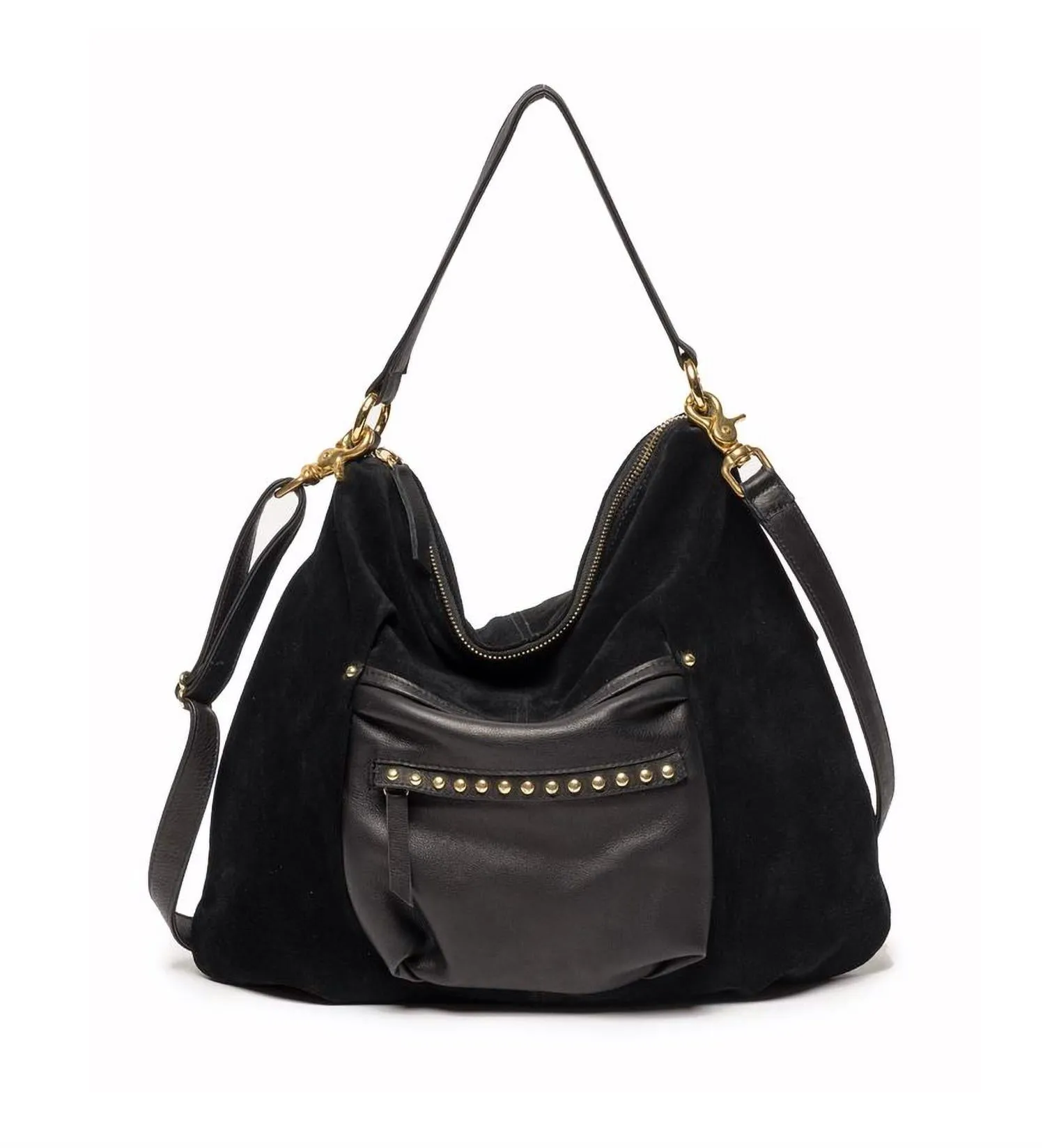 Black Suede Hobo Bag