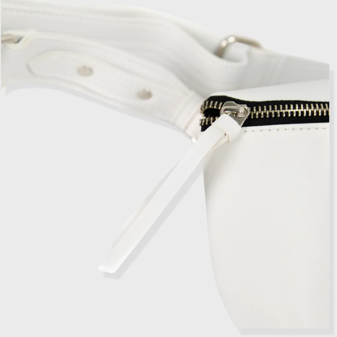 BOOM VEGAN LEATHER CROSSBODY BAG WHITE