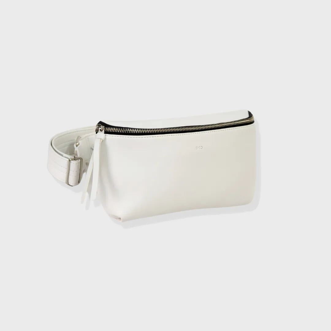 BOOM VEGAN LEATHER CROSSBODY BAG WHITE