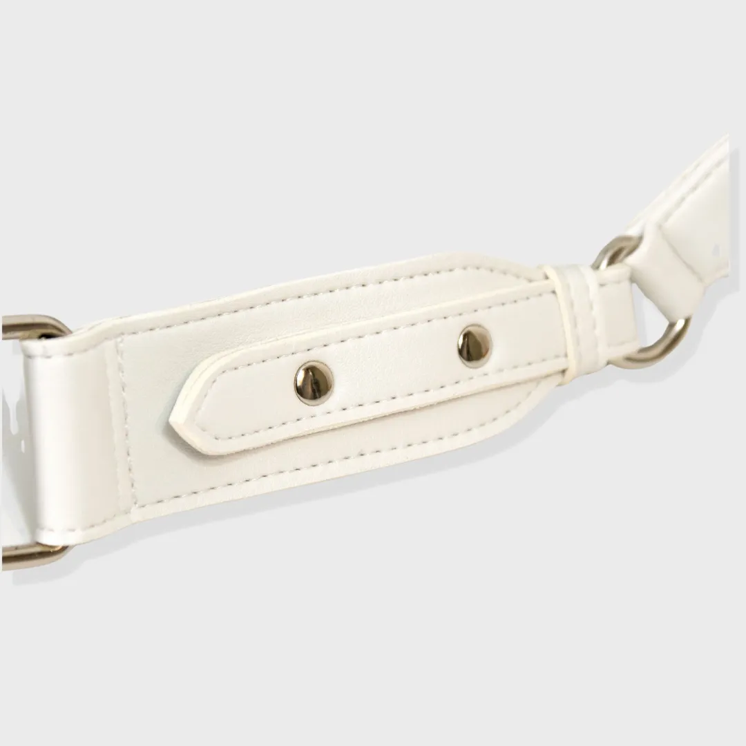 BOOM VEGAN LEATHER CROSSBODY BAG WHITE