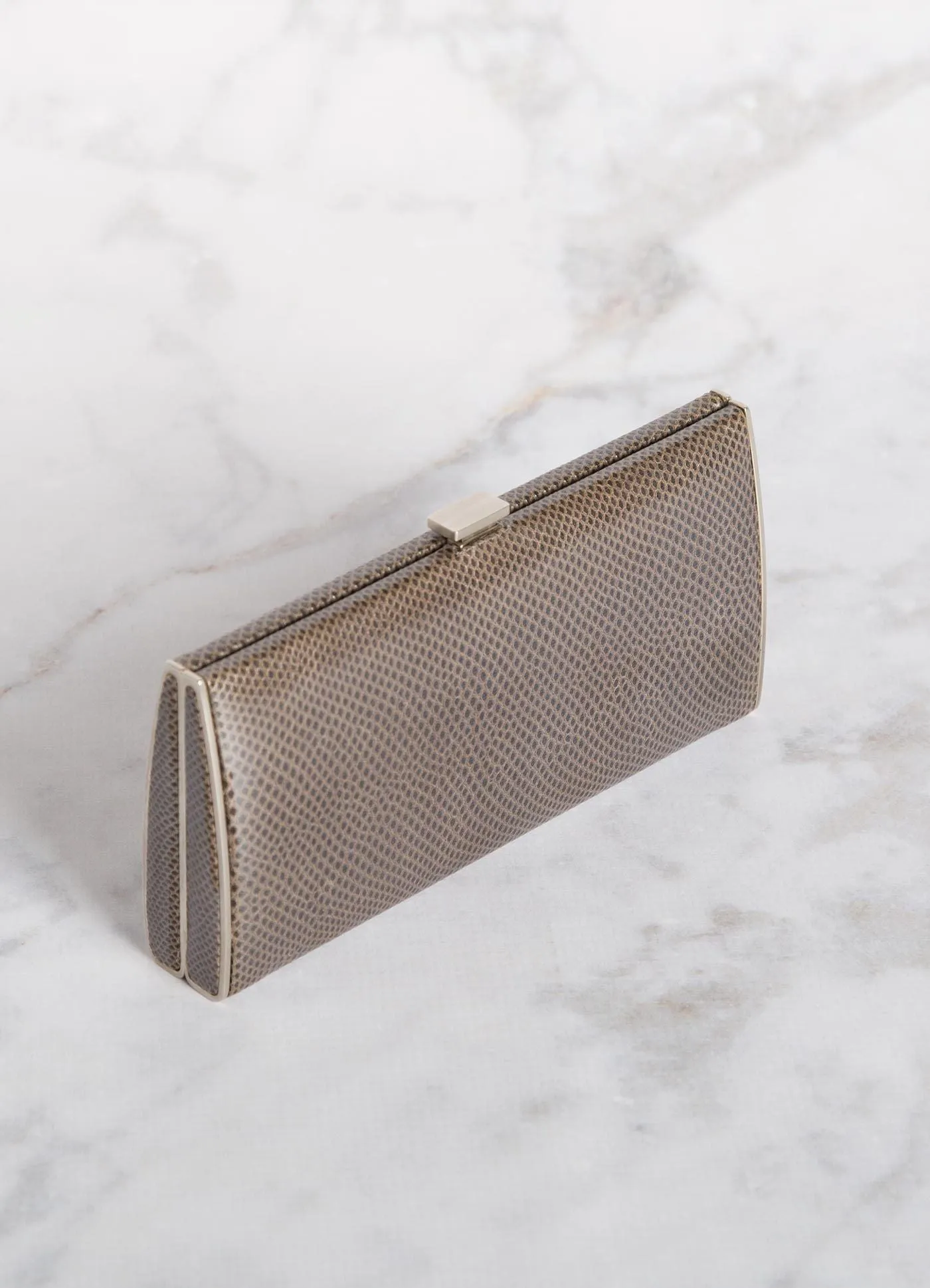 Box Wallet, Grey Metallic Karung