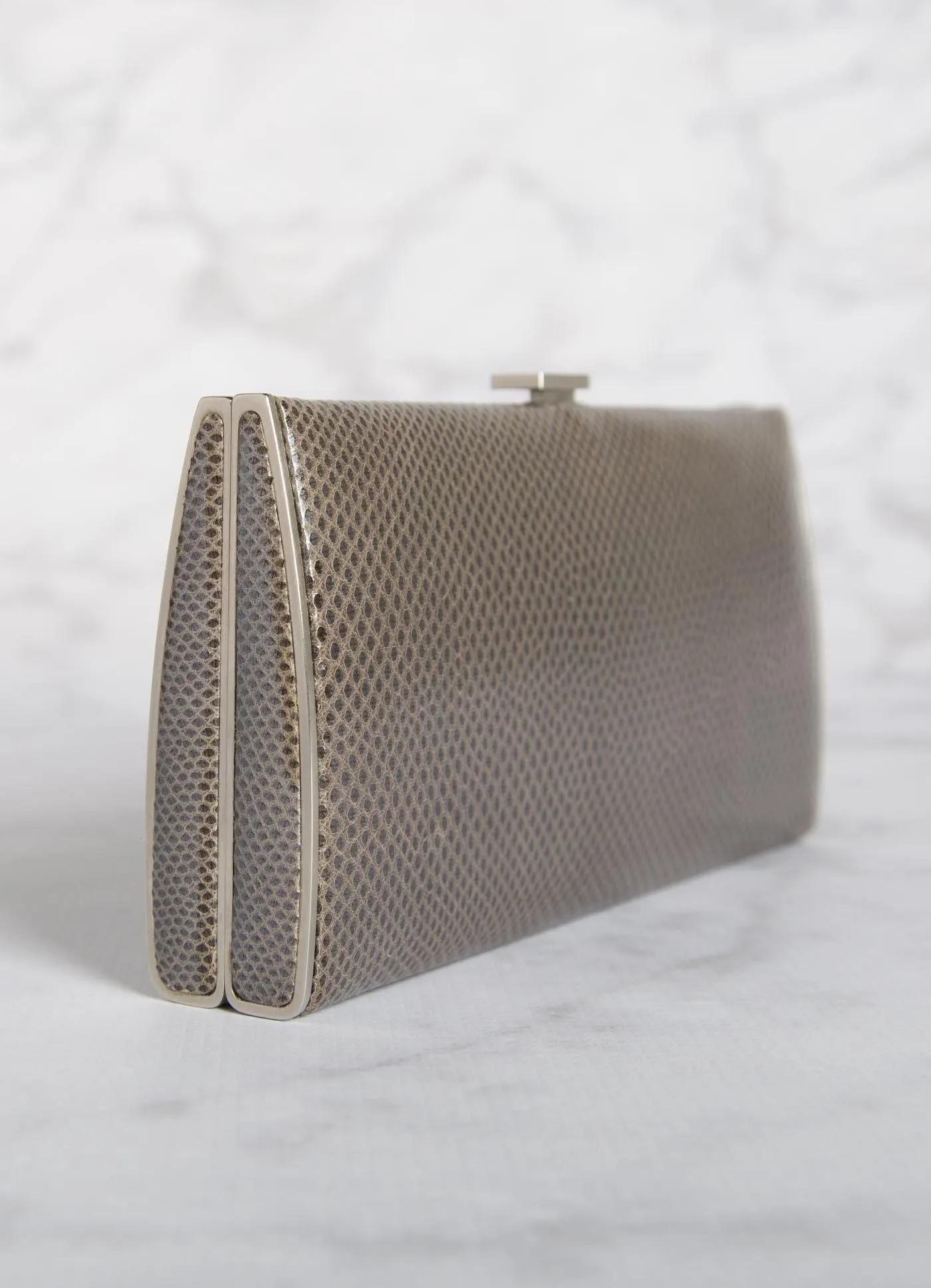 Box Wallet, Grey Metallic Karung