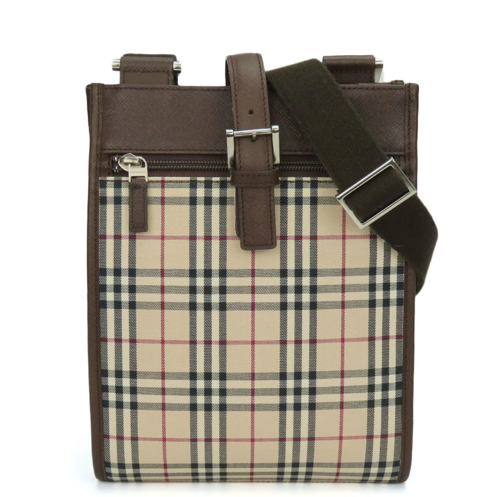 Burberry   Canvas Leather Shoulder Bag (Pre-Owned)