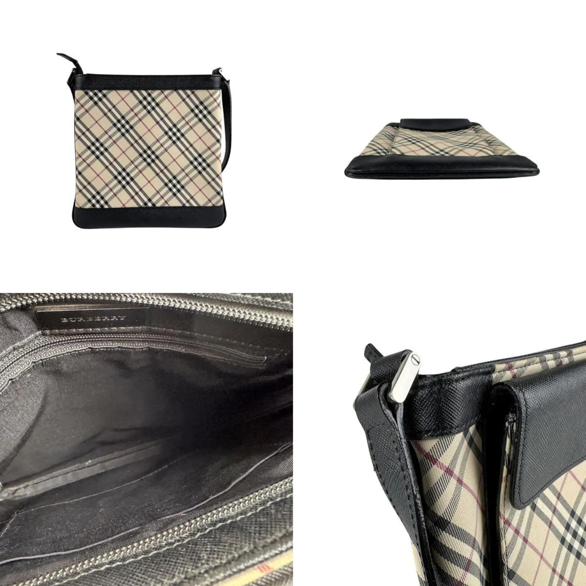 Burberry  Canvas Leather Shoulder Bag (Pre-Owned)