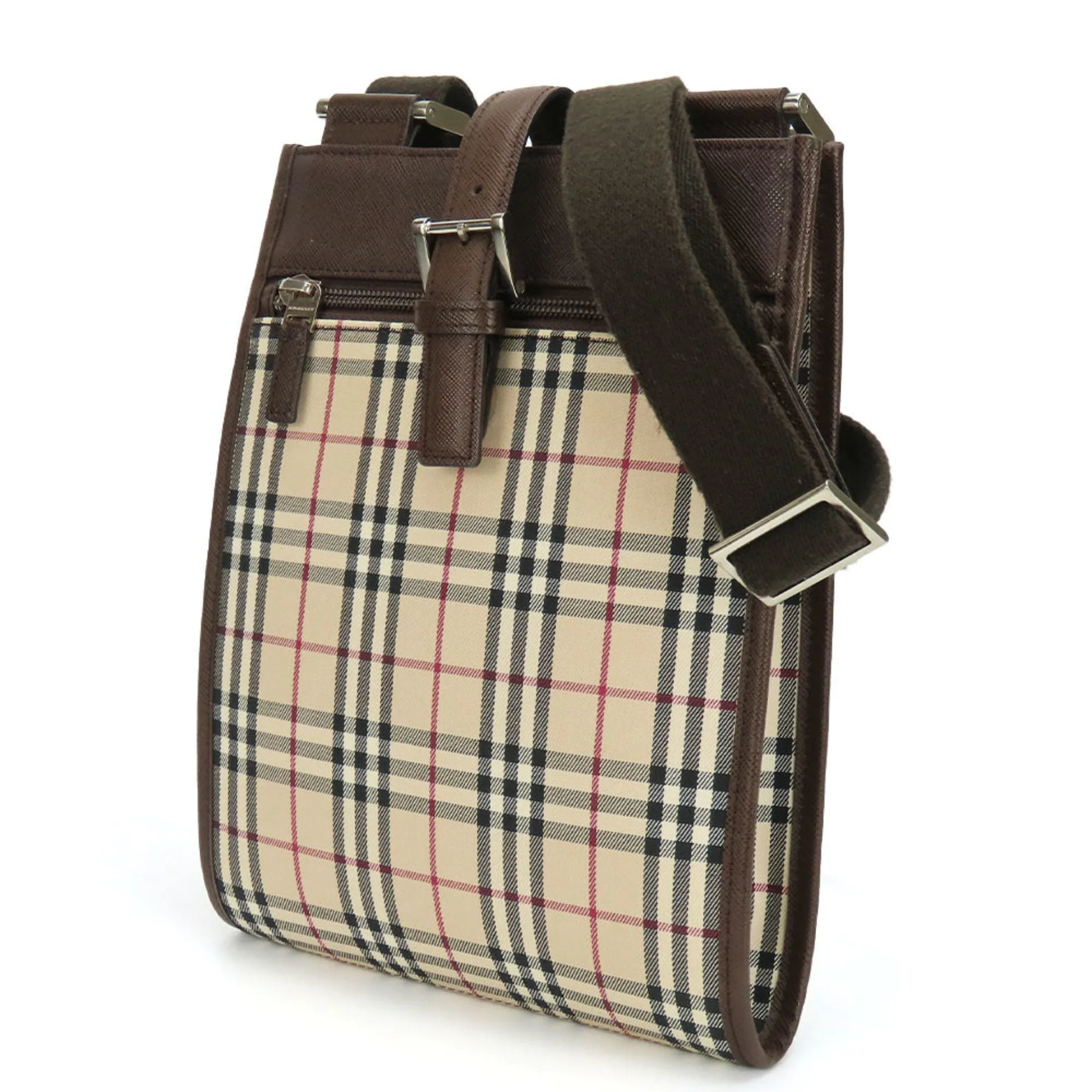Burberry   Canvas Leather Shoulder Bag (Pre-Owned)