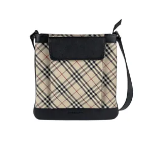 Burberry  Canvas Leather Shoulder Bag (Pre-Owned)