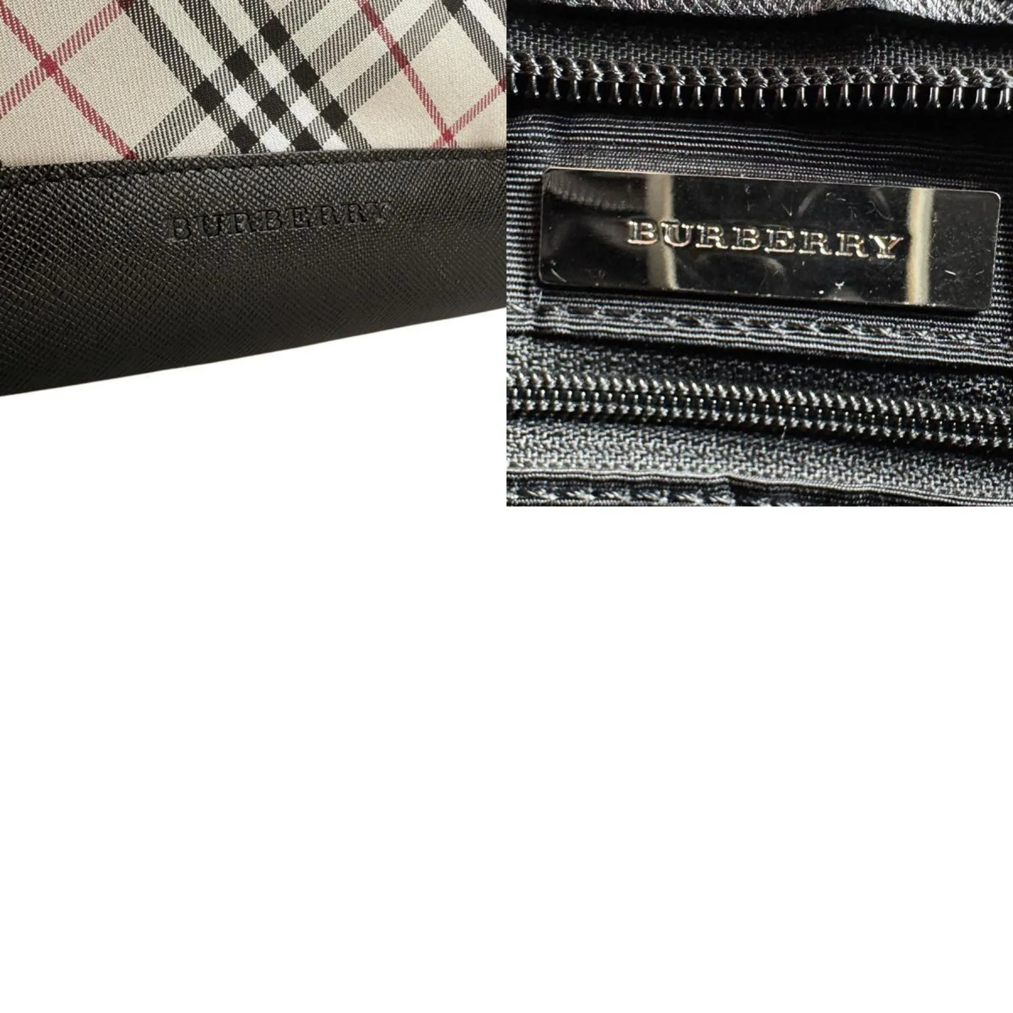 Burberry  Canvas Leather Shoulder Bag (Pre-Owned)