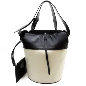 Burberry  ivory Canvas Leather Pouch Shoulder Bag (Pre-Owned)