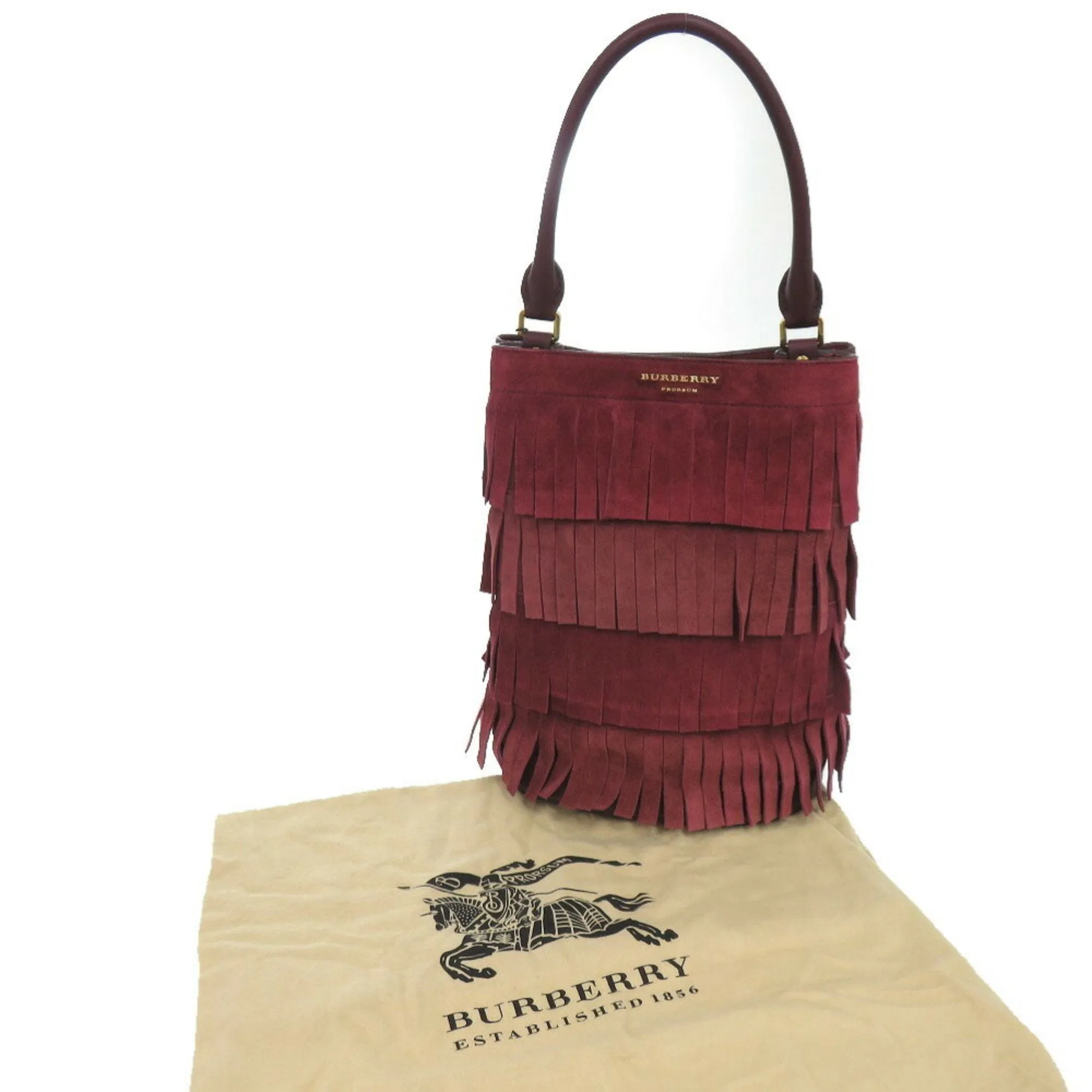 Burberry Suede Leather Shoulder Bag (Pre-Owned)