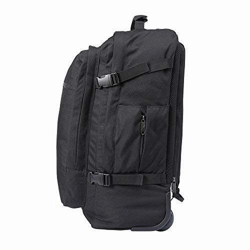 Cabin Max? - Quebec Hybrid Rolling Backpack with Wheels - Carry On Luggage 22x14x9 Zip Out Backpack Straps - Perfect for Most Major American Airlines (Black)