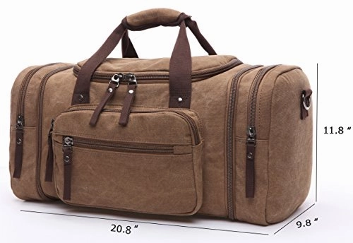 Canvas Duffel Bag, Aidonger Vintage Canvas Weekender Bag Travel Bag Sports Duffel with Shoulder