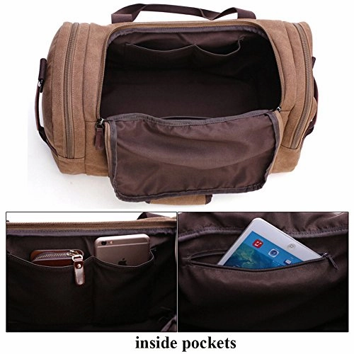 Canvas Duffel Bag, Aidonger Vintage Canvas Weekender Bag Travel Bag Sports Duffel with Shoulder