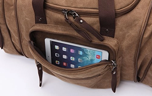 Canvas Duffel Bag, Aidonger Vintage Canvas Weekender Bag Travel Bag Sports Duffel with Shoulder