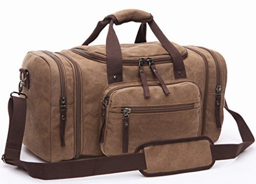Canvas Duffel Bag, Aidonger Vintage Canvas Weekender Bag Travel Bag Sports Duffel with Shoulder