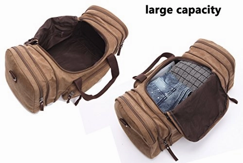 Canvas Duffel Bag, Aidonger Vintage Canvas Weekender Bag Travel Bag Sports Duffel with Shoulder