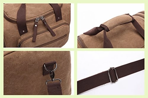 Canvas Duffel Bag, Aidonger Vintage Canvas Weekender Bag Travel Bag Sports Duffel with Shoulder