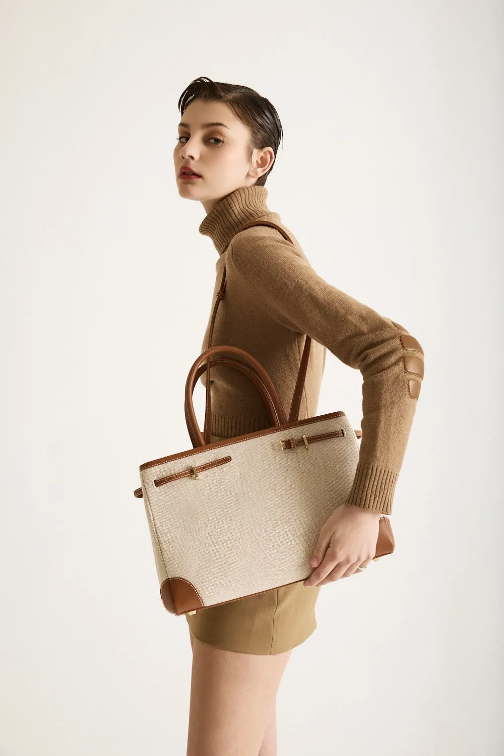 Caramel Canvas Book Tote Bag 33
