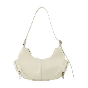 Cargo Shoulder Bag - Leather - Cream