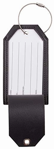 Casmonal Initial Leather Luggage Tag Travel Bag Tag Fully Bendable 1 pcs Set(D)
